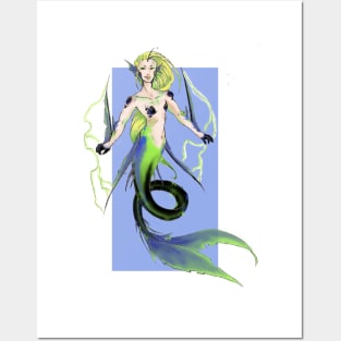 Electric Mermaid Posters and Art